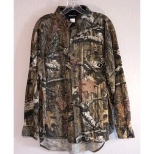 Mossy Oak Pursuits NEW VINTAGE BreakUp Camo Buttoned Shirt 100% COTTON L